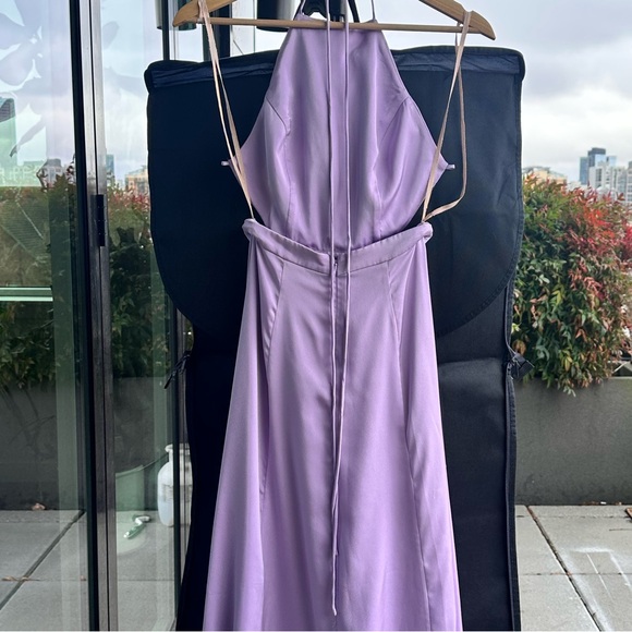 Fame & Partners Ada Lilac Halter Slit Maxi Gown - Picture 6 of 9